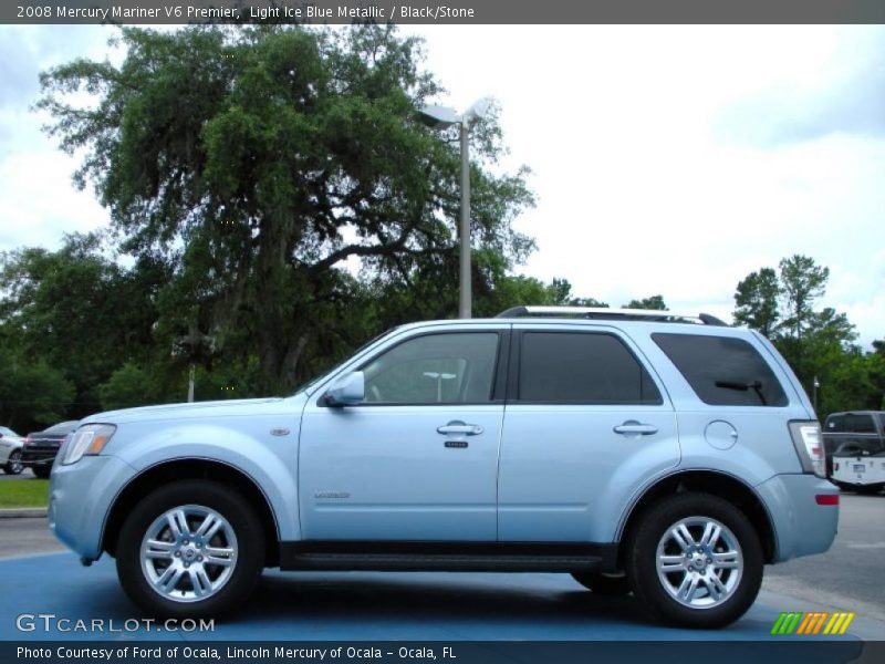 Light Ice Blue Metallic / Black/Stone 2008 Mercury Mariner V6 Premier