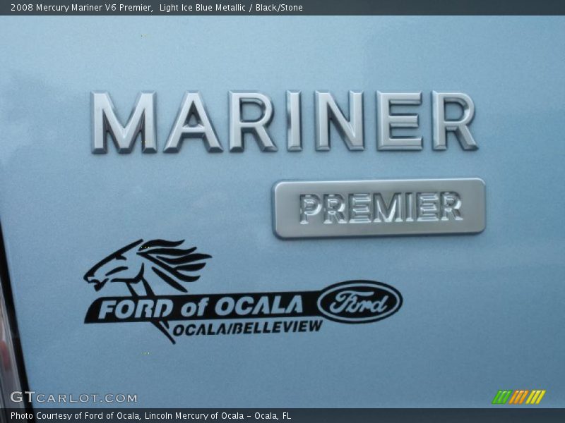 Light Ice Blue Metallic / Black/Stone 2008 Mercury Mariner V6 Premier