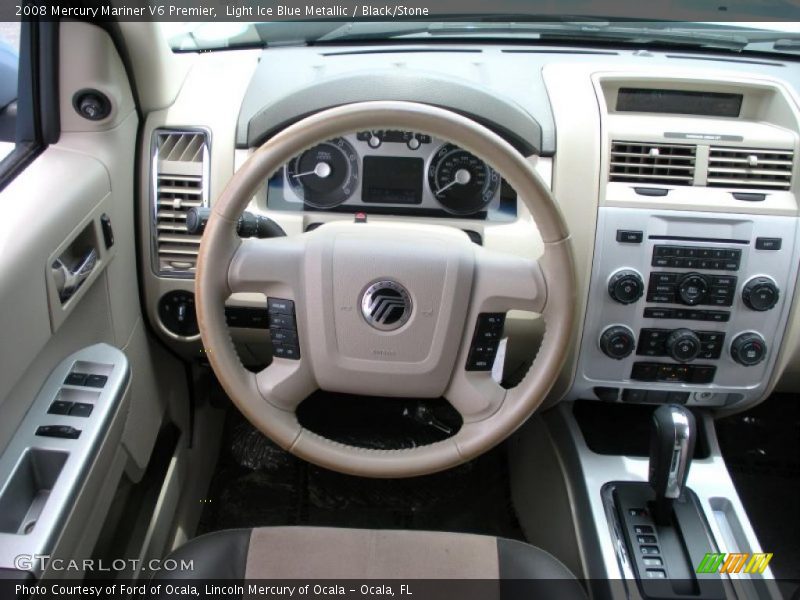 Light Ice Blue Metallic / Black/Stone 2008 Mercury Mariner V6 Premier