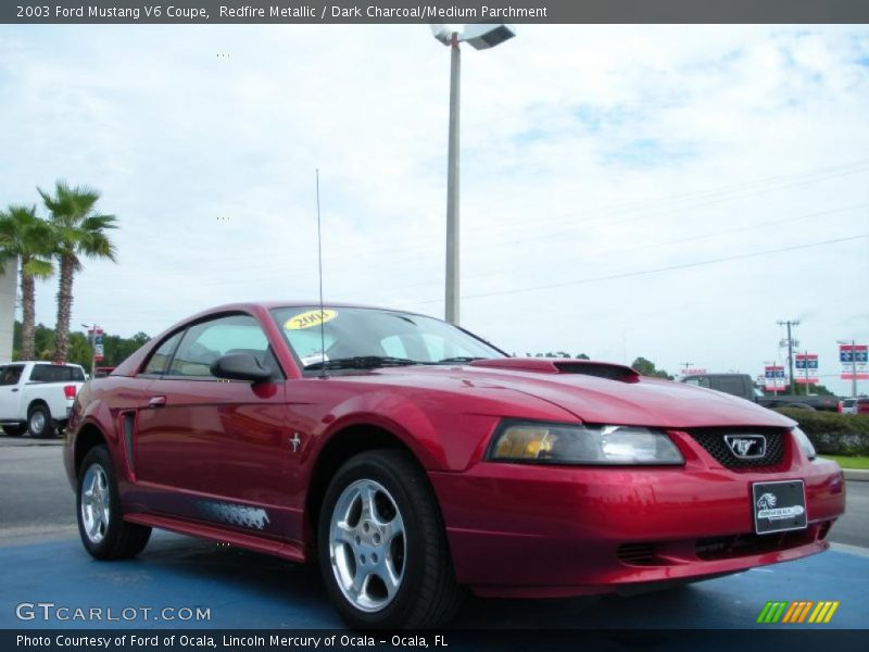 Redfire Metallic / Dark Charcoal/Medium Parchment 2003 Ford Mustang V6 Coupe