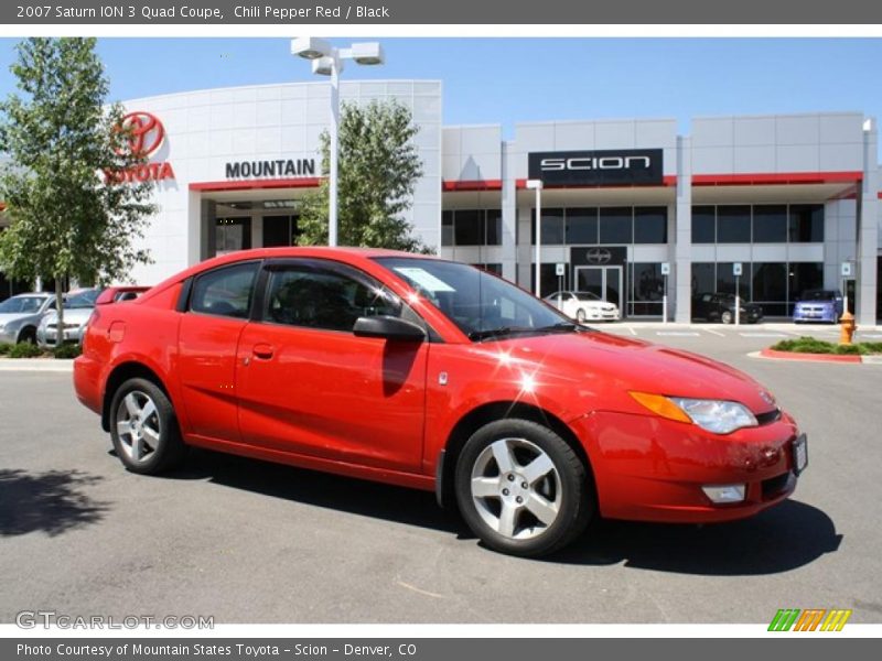 Chili Pepper Red / Black 2007 Saturn ION 3 Quad Coupe