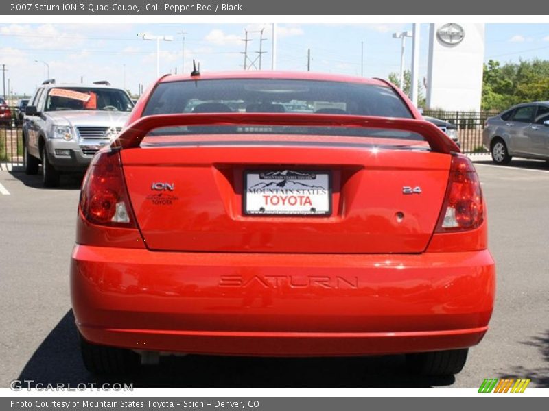 Chili Pepper Red / Black 2007 Saturn ION 3 Quad Coupe