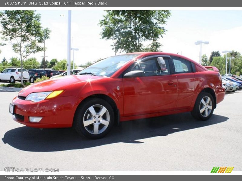 Chili Pepper Red / Black 2007 Saturn ION 3 Quad Coupe