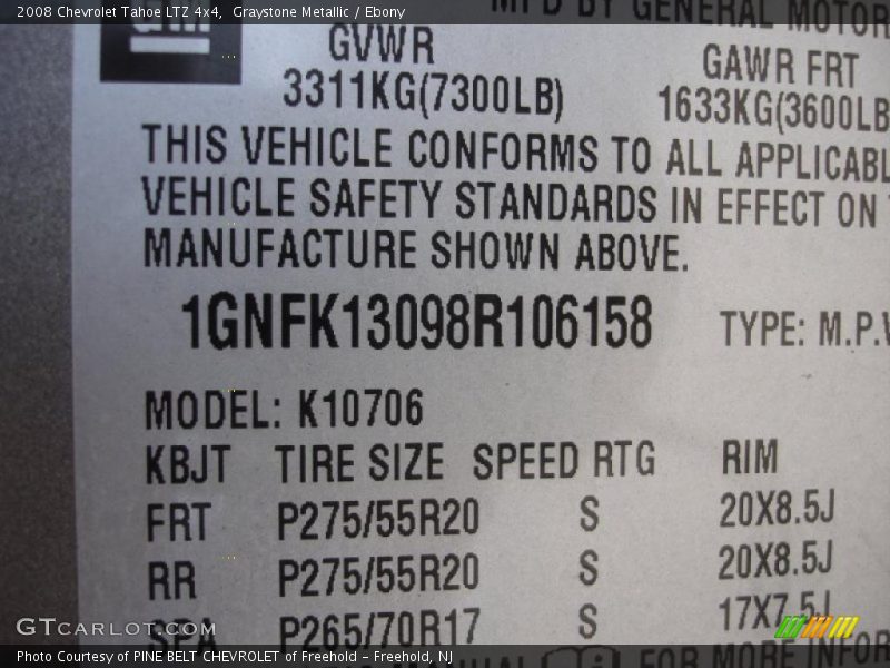 Graystone Metallic / Ebony 2008 Chevrolet Tahoe LTZ 4x4