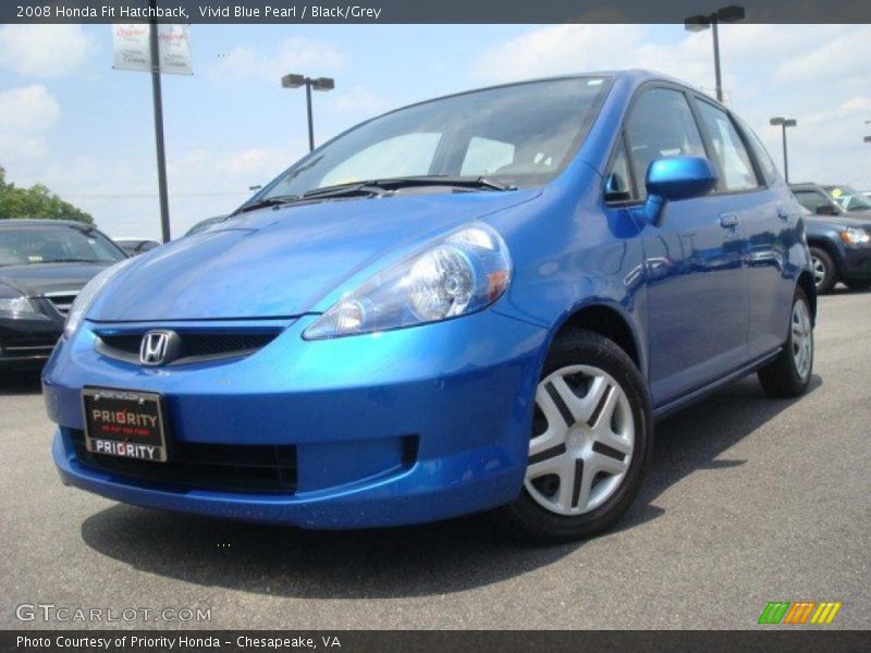 Vivid Blue Pearl / Black/Grey 2008 Honda Fit Hatchback