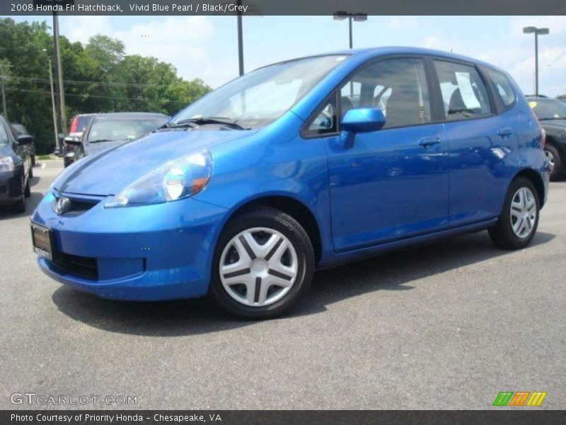 Vivid Blue Pearl / Black/Grey 2008 Honda Fit Hatchback