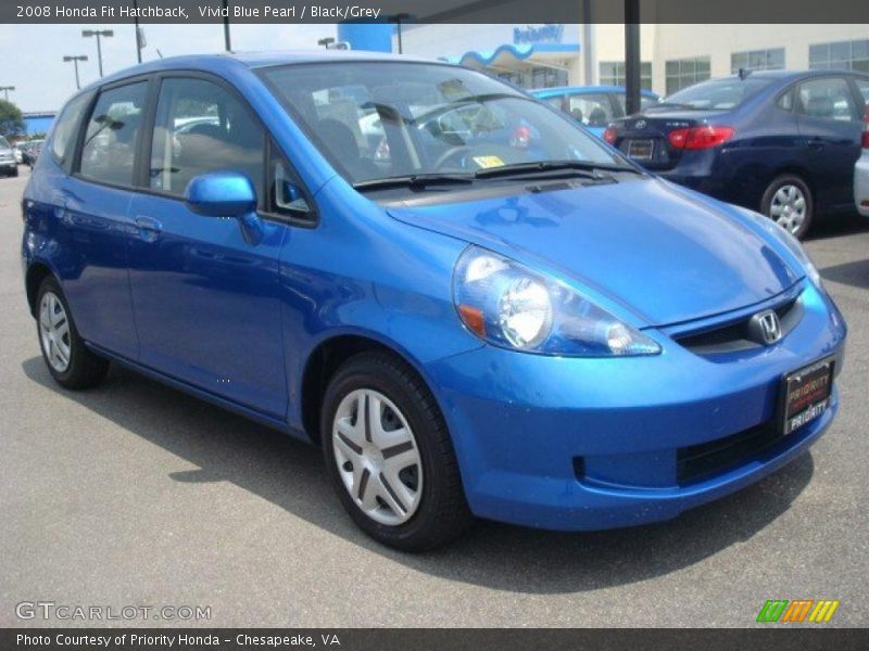 Vivid Blue Pearl / Black/Grey 2008 Honda Fit Hatchback