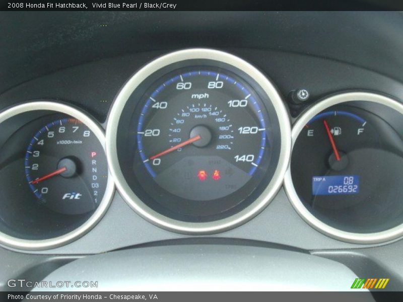Vivid Blue Pearl / Black/Grey 2008 Honda Fit Hatchback