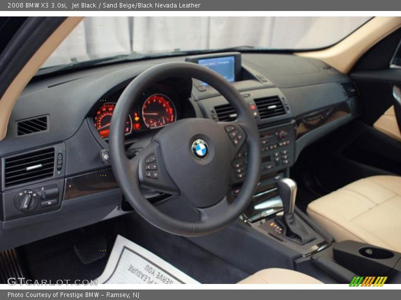 Jet Black / Sand Beige/Black Nevada Leather 2008 BMW X3 3.0si