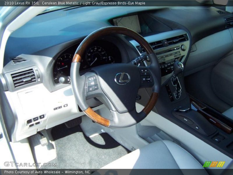 Cerulean Blue Metallic / Light Gray/Espresso Birds-Eye Maple 2010 Lexus RX 350