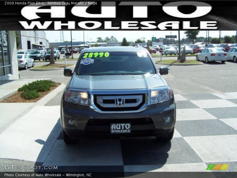 Nimbus Gray Metallic / Beige 2009 Honda Pilot EX-L