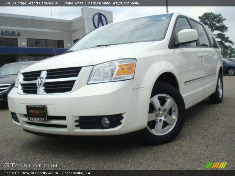 Stone White / Medium Slate Gray/Light Shale 2008 Dodge Grand Caravan SXT