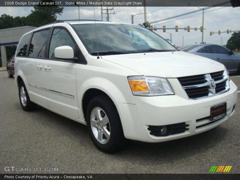 Stone White / Medium Slate Gray/Light Shale 2008 Dodge Grand Caravan SXT