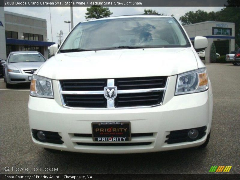 Stone White / Medium Slate Gray/Light Shale 2008 Dodge Grand Caravan SXT