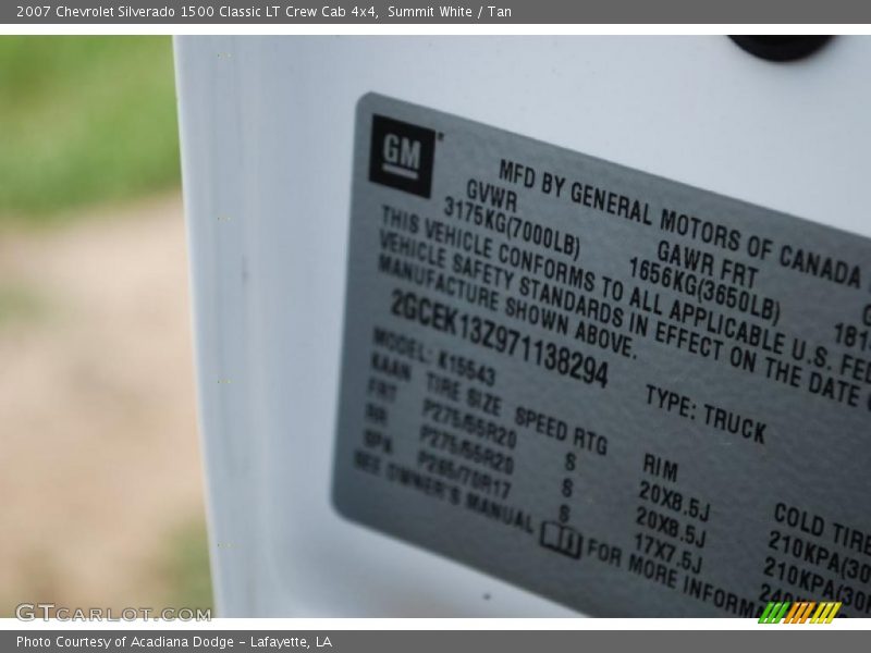 Summit White / Tan 2007 Chevrolet Silverado 1500 Classic LT Crew Cab 4x4
