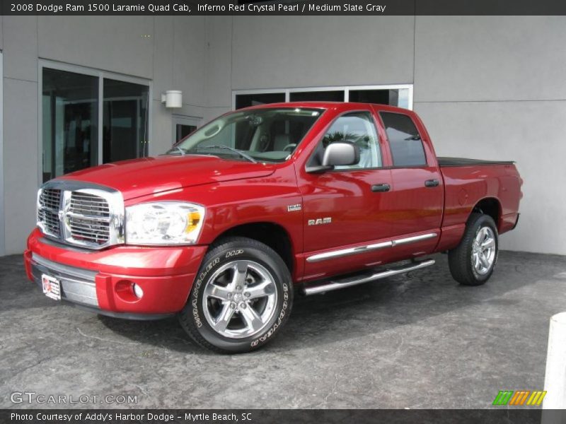 Inferno Red Crystal Pearl / Medium Slate Gray 2008 Dodge Ram 1500 Laramie Quad Cab