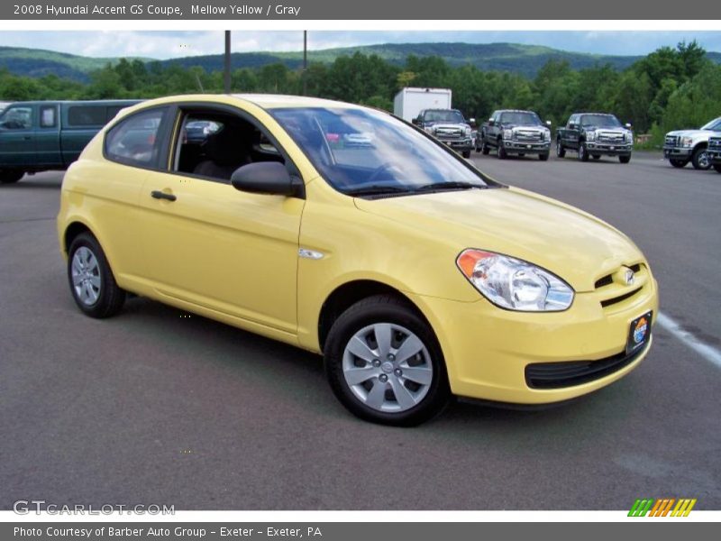 Mellow Yellow / Gray 2008 Hyundai Accent GS Coupe