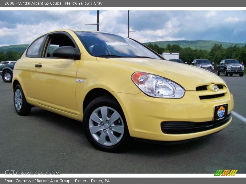 Mellow Yellow / Gray 2008 Hyundai Accent GS Coupe
