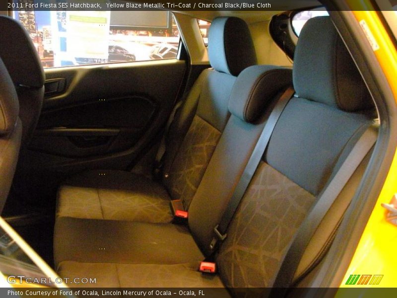 Yellow Blaze Metallic Tri-Coat / Charcoal Black/Blue Cloth 2011 Ford Fiesta SES Hatchback