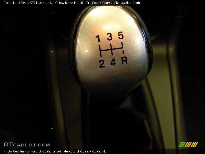 Yellow Blaze Metallic Tri-Coat / Charcoal Black/Blue Cloth 2011 Ford Fiesta SES Hatchback