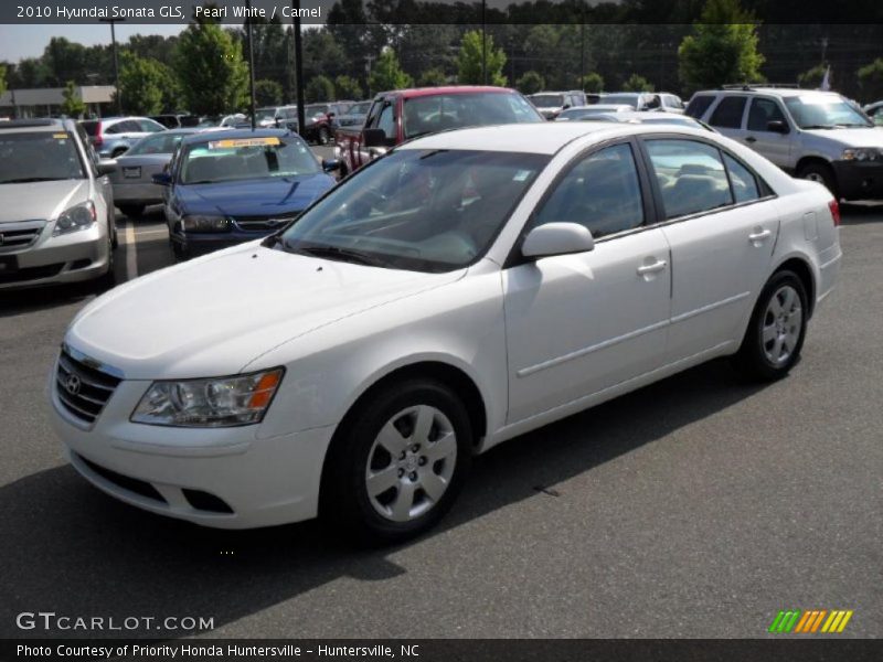 Pearl White / Camel 2010 Hyundai Sonata GLS
