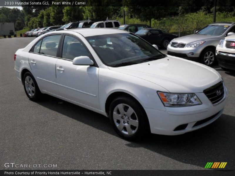 Pearl White / Camel 2010 Hyundai Sonata GLS