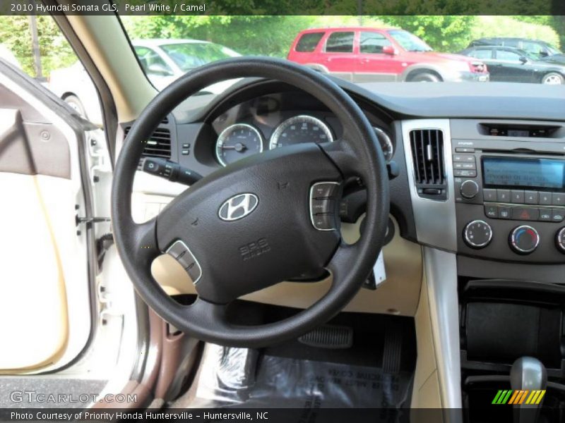 Pearl White / Camel 2010 Hyundai Sonata GLS
