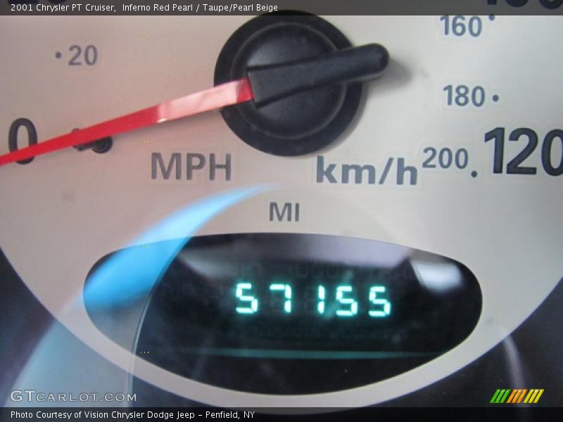Inferno Red Pearl / Taupe/Pearl Beige 2001 Chrysler PT Cruiser