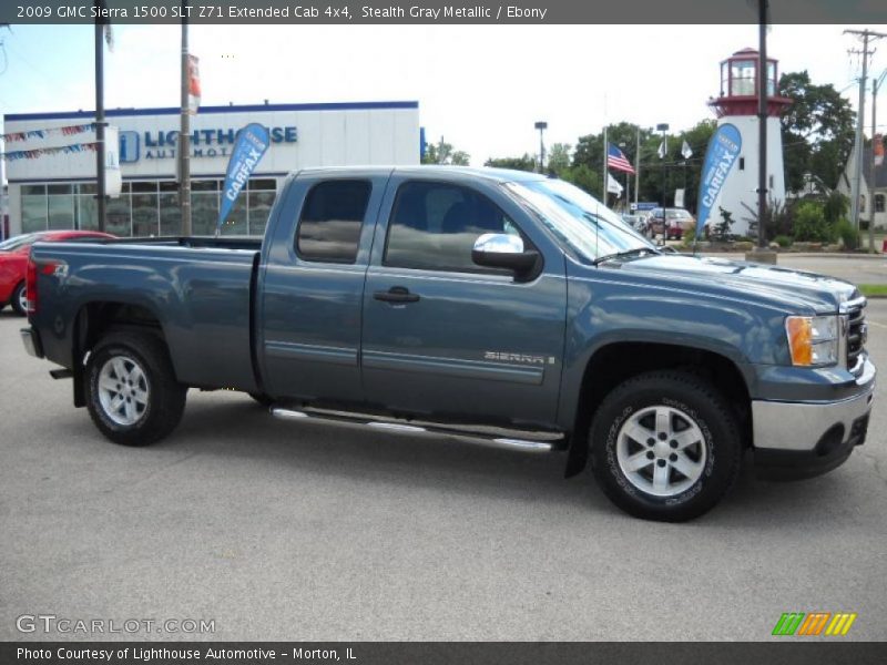 Stealth Gray Metallic / Ebony 2009 GMC Sierra 1500 SLT Z71 Extended Cab 4x4