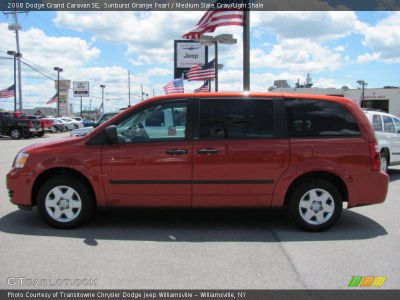 Sunburst Orange Pearl / Medium Slate Gray/Light Shale 2008 Dodge Grand Caravan SE