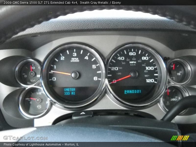 Stealth Gray Metallic / Ebony 2009 GMC Sierra 1500 SLT Z71 Extended Cab 4x4