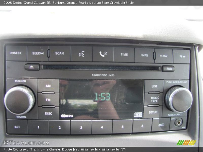 Sunburst Orange Pearl / Medium Slate Gray/Light Shale 2008 Dodge Grand Caravan SE