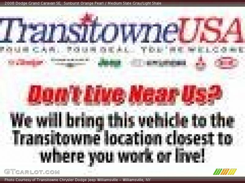 Sunburst Orange Pearl / Medium Slate Gray/Light Shale 2008 Dodge Grand Caravan SE