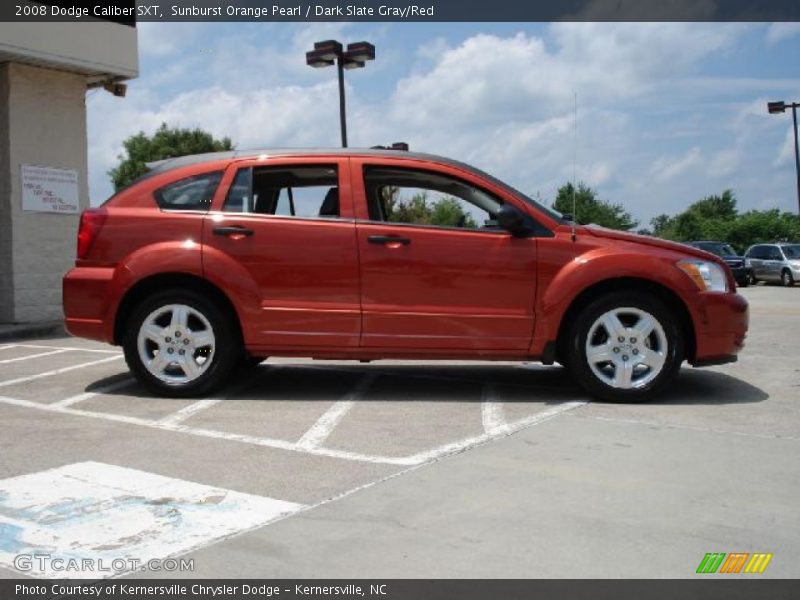 Sunburst Orange Pearl / Dark Slate Gray/Red 2008 Dodge Caliber SXT