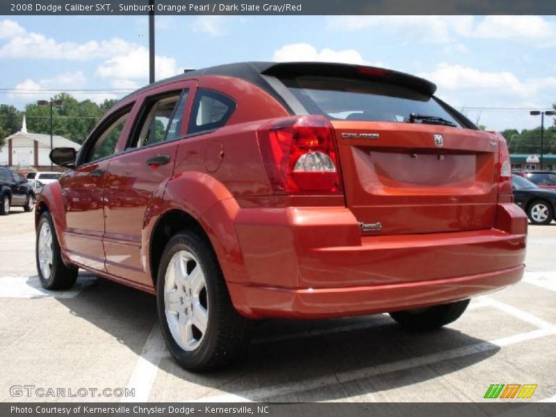 Sunburst Orange Pearl / Dark Slate Gray/Red 2008 Dodge Caliber SXT