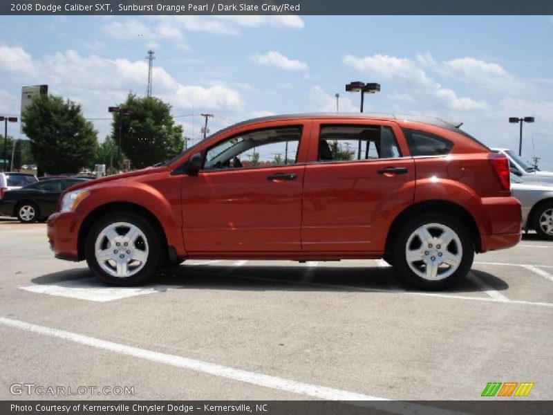 Sunburst Orange Pearl / Dark Slate Gray/Red 2008 Dodge Caliber SXT