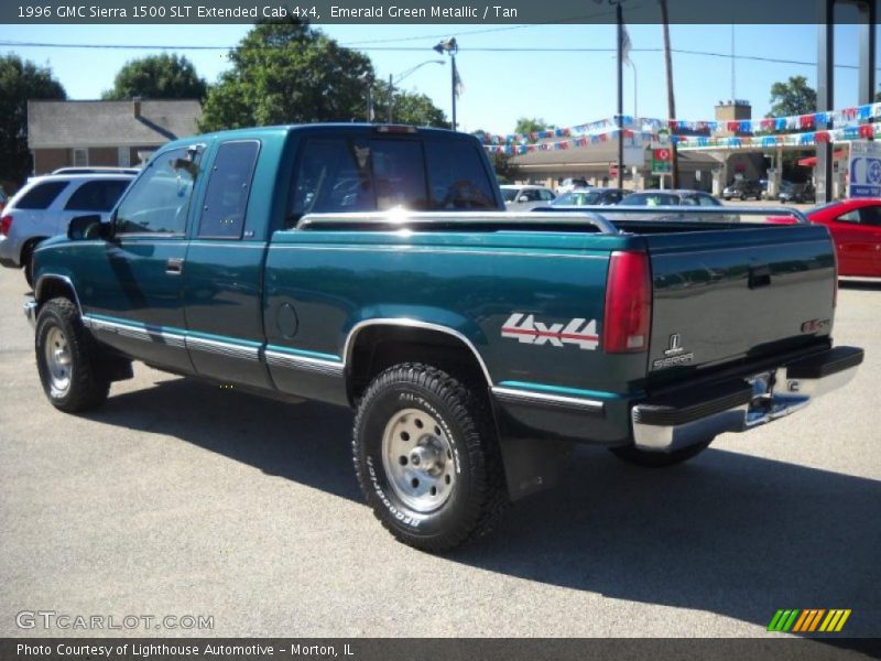 Emerald Green Metallic / Tan 1996 GMC Sierra 1500 SLT Extended Cab 4x4