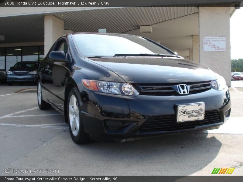 Nighthawk Black Pearl / Gray 2008 Honda Civic EX Coupe