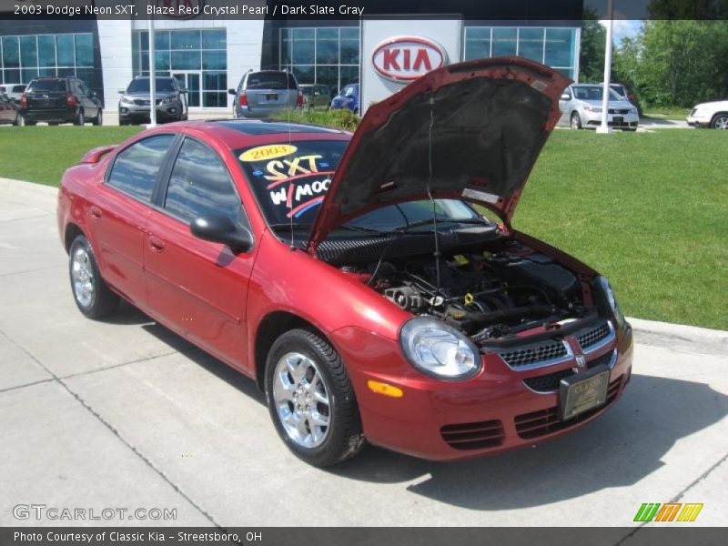 Blaze Red Crystal Pearl / Dark Slate Gray 2003 Dodge Neon SXT