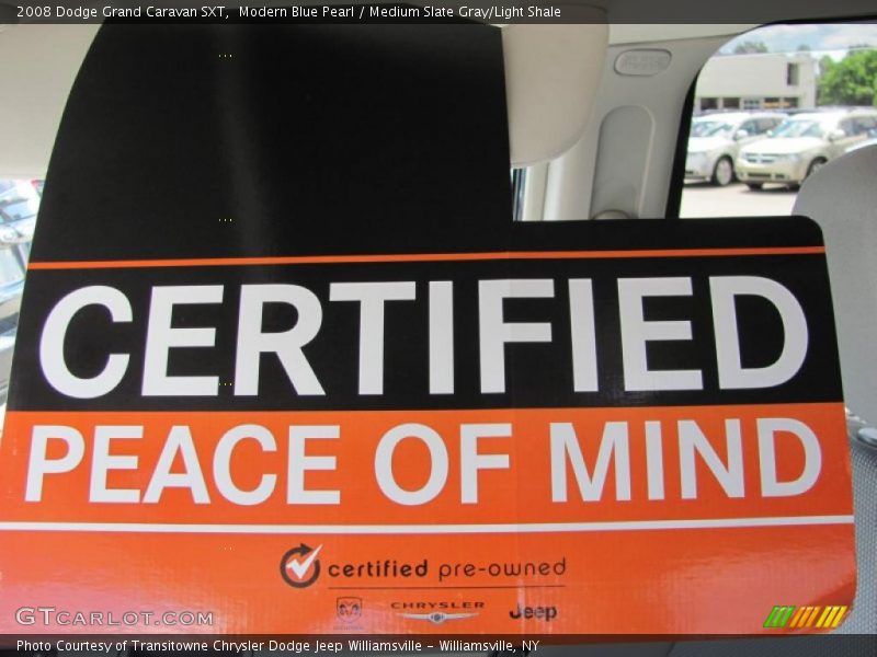 Modern Blue Pearl / Medium Slate Gray/Light Shale 2008 Dodge Grand Caravan SXT