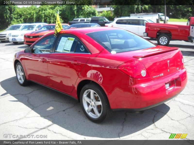 Crimson Red / Ebony 2007 Pontiac G6 V6 Sedan