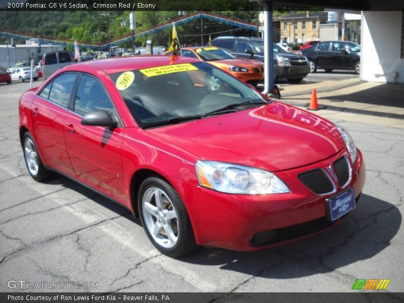 Crimson Red / Ebony 2007 Pontiac G6 V6 Sedan