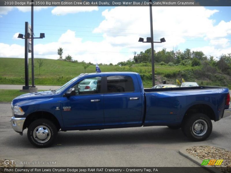 Deep Water Blue / Dark Slate/Medium Graystone 2010 Dodge Ram 3500 Big Horn Edition Crew Cab 4x4 Dually