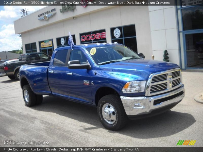 Deep Water Blue / Dark Slate/Medium Graystone 2010 Dodge Ram 3500 Big Horn Edition Crew Cab 4x4 Dually