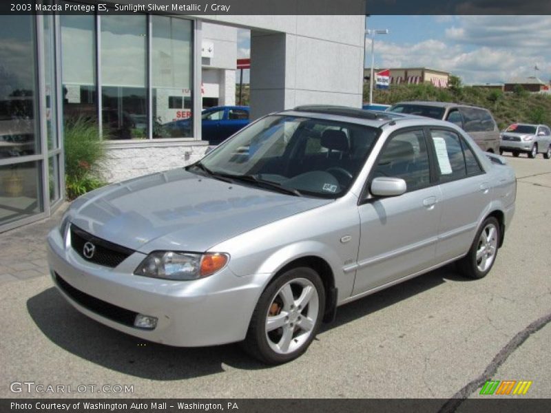 Sunlight Silver Metallic / Gray 2003 Mazda Protege ES