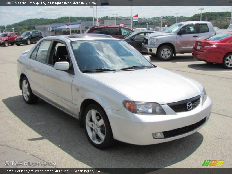 Sunlight Silver Metallic / Gray 2003 Mazda Protege ES