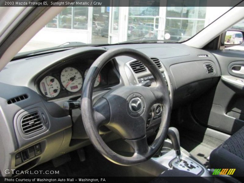 Sunlight Silver Metallic / Gray 2003 Mazda Protege ES