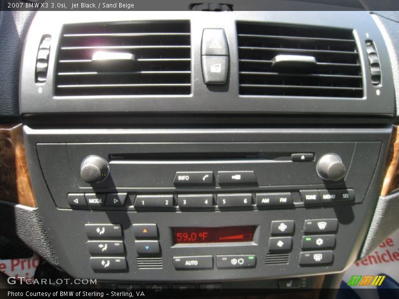 Jet Black / Sand Beige 2007 BMW X3 3.0si