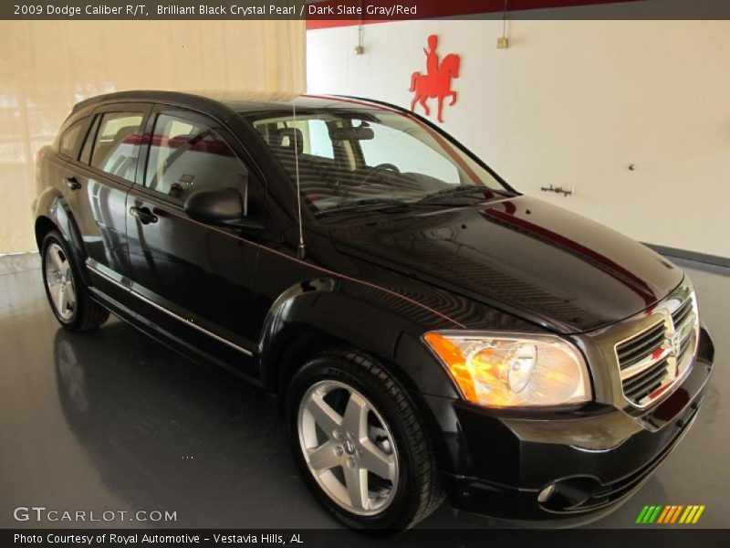 Brilliant Black Crystal Pearl / Dark Slate Gray/Red 2009 Dodge Caliber R/T