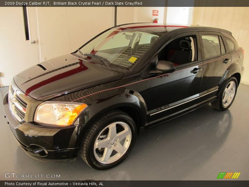 Brilliant Black Crystal Pearl / Dark Slate Gray/Red 2009 Dodge Caliber R/T